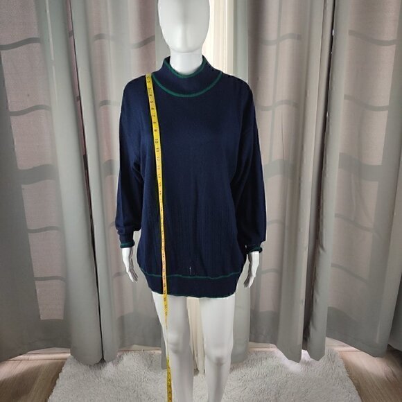 Bill Blass Vintage Blassport Men's Blue & Green Long Sleeve Sweater Size 2X - Picture 5 of 10